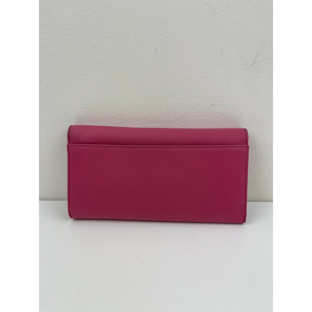VTG Kate Spade Bubblegum Pink Foldover Clutch Wallet Barbiecore Card Money Y2K - Picture 7 of 10